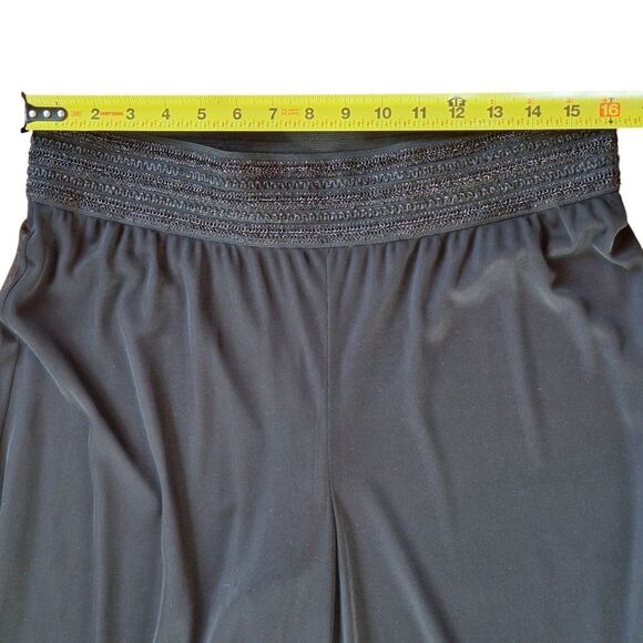 I.N. Studio Chiffon Palazzo Pants Special Occasion Lined Black Wide Leg L Petite - Picture 9 of 13